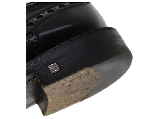 LOUIS VUITTON Wing Tip Medallio Schuhe Leder 5.5 M Schwarzer Abgeordneter3136 LV Auth ak214 - Ansicht 7