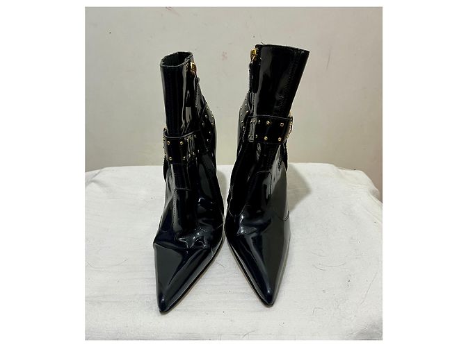 Versace Botín Medusa con tacón stiletto Negro Gold hardware - vista 2