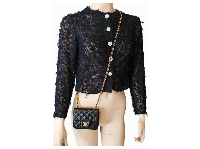 feine Chanel-Jacke Schwarz - Ansicht 4