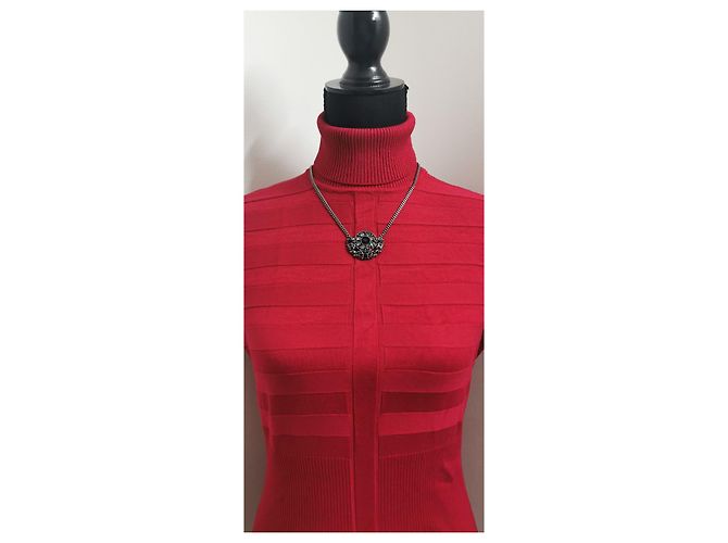 Collana Chanel Medaglione Cabochon Nera e Bianca Nero Argento Bianco Grigio - vista 2