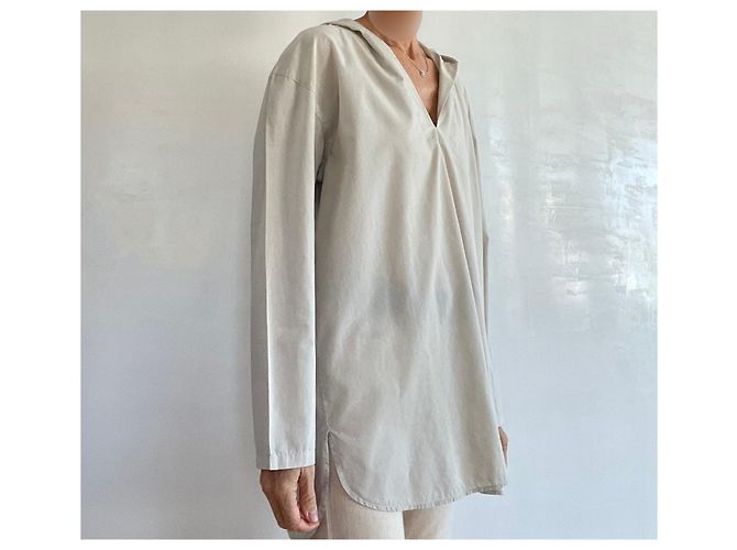 Autre Marque Túnica o top marinero con capucha de algodón y algodón beige Muji - vista 3