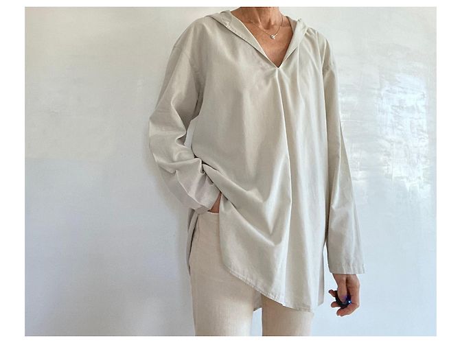 Autre Marque Túnica o top marinero con capucha de algodón y algodón beige Muji - vista 4