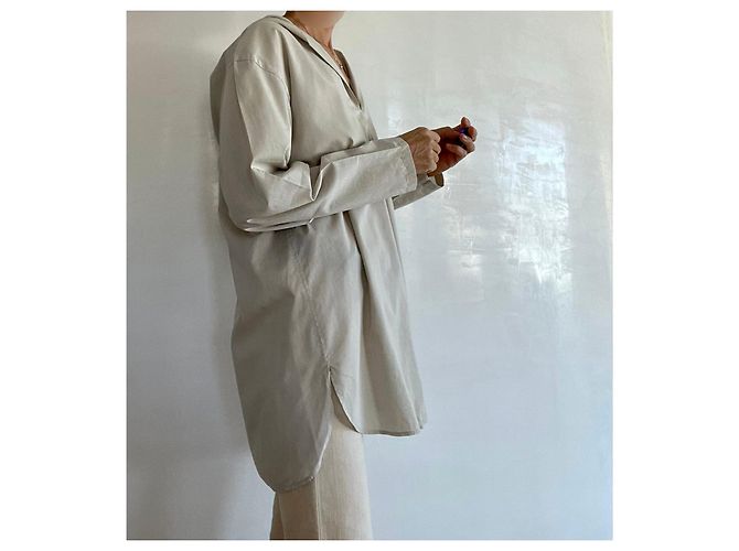 Autre Marque Túnica o top marinero con capucha de algodón y algodón beige Muji - vista 5