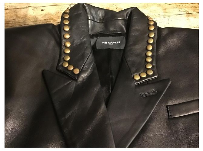 The Kooples Lederjacke Dunkelbraun - Ansicht 2