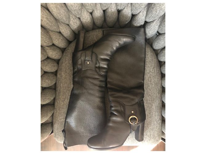Botas Céline de cuero negro - vista 2