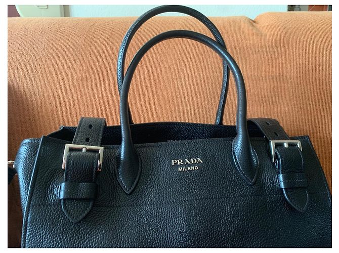 Borsa a mano Prada Saffiano in pelle nera Nero - vista 2