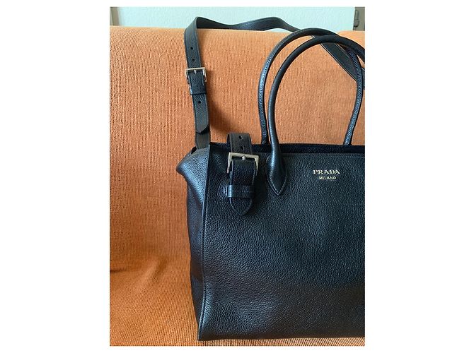 Borsa a mano Prada Saffiano in pelle nera Nero - vista 3