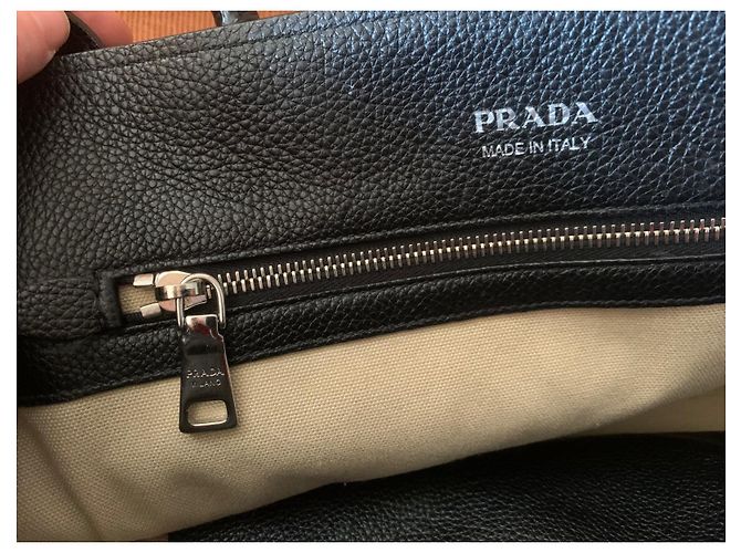 Borsa a mano Prada Saffiano in pelle nera Nero - vista 5