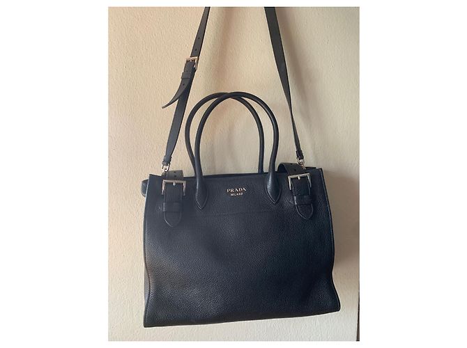 Borsa a mano Prada Saffiano in pelle nera Nero - vista 6