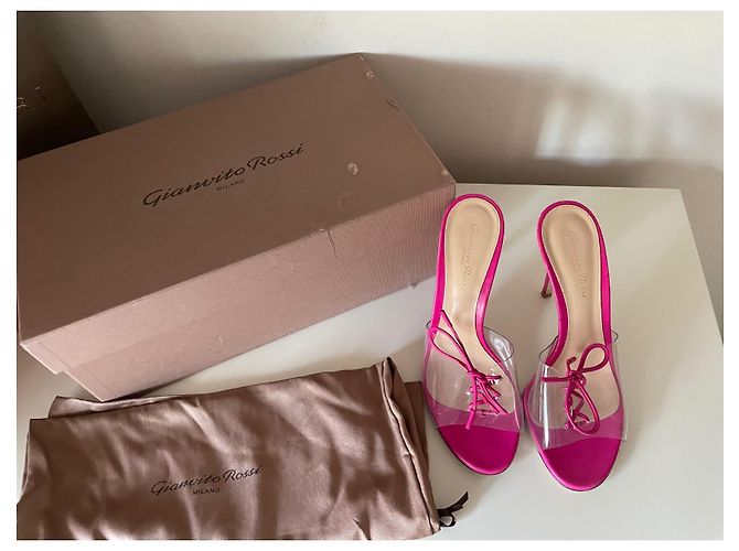 Mule Gianvito Rossi in pelle rosa - vista 2