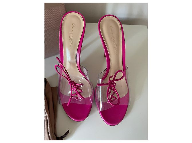 Mule Gianvito Rossi in pelle rosa - vista 3