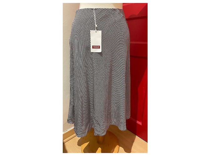 Falda Comptoir Des Cotonniers de seda a cuadros marrón y gris Multicolor - vista 2