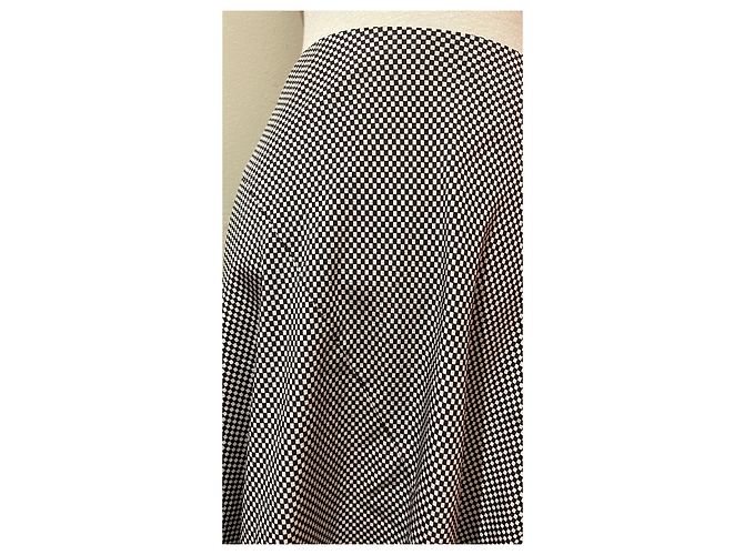 Falda Comptoir Des Cotonniers de seda a cuadros marrón y gris Multicolor - vista 4