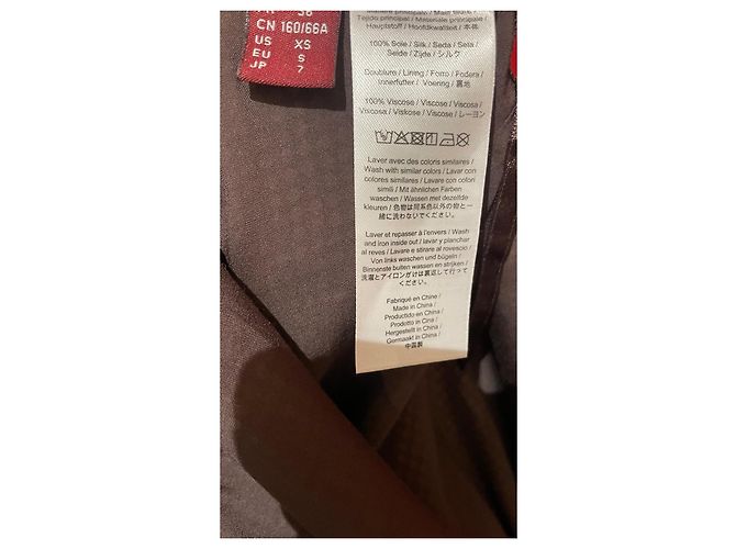 Falda Comptoir Des Cotonniers de seda a cuadros marrón y gris Multicolor - vista 7