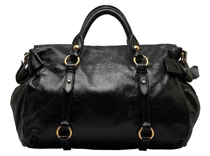 Miu Miu Vitello Lux Bow Satchel - Ansicht 4