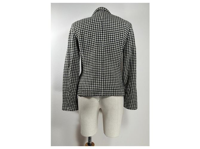 Blazer Max Mara Houndstooth de Lã Preto e Branco - vista 4