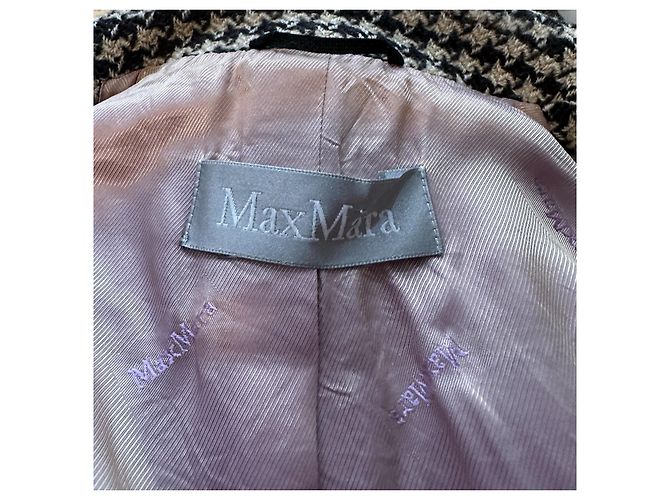 Blazer Max Mara Houndstooth de Lã Preto e Branco - vista 5