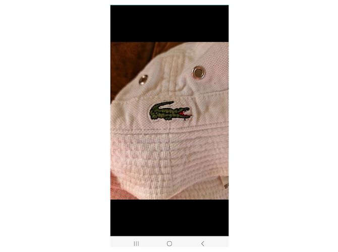Chapéu Bucket Lacoste Branco Algodão Infantil - vista 7