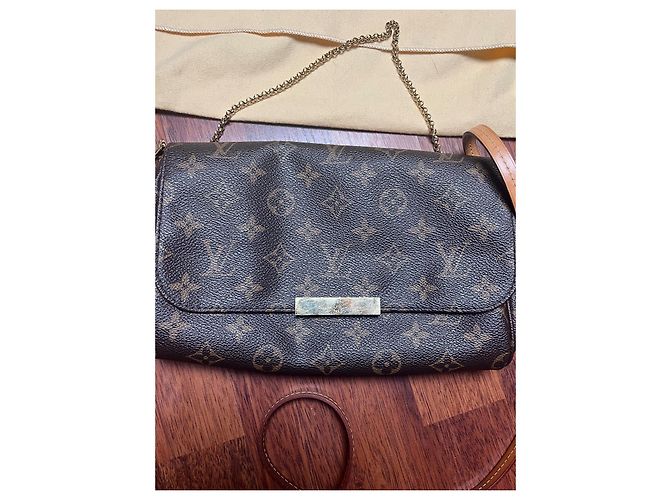 Louis Vuitton Favorite MM Clutch Tasche Braun Stoff - Ansicht 4