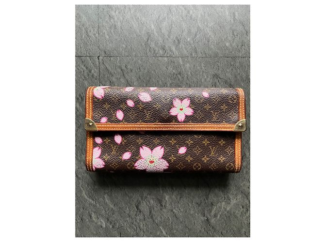 Cartera Louis Vuitton Murakari Monograma Flores Marrón Castaño - vista 2