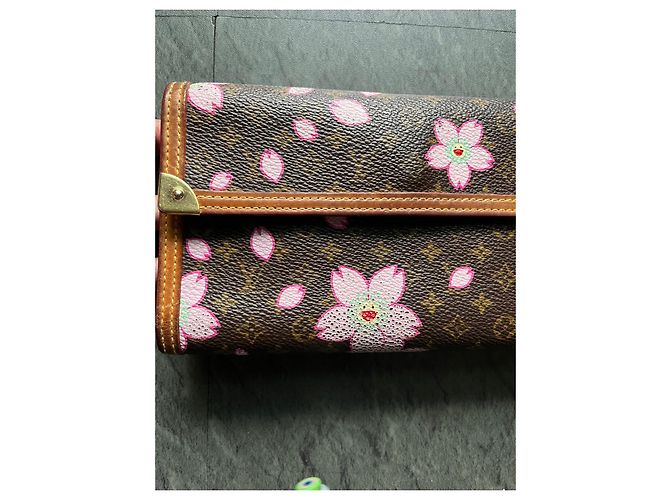 Cartera Louis Vuitton Murakari Monograma Flores Marrón Castaño - vista 4