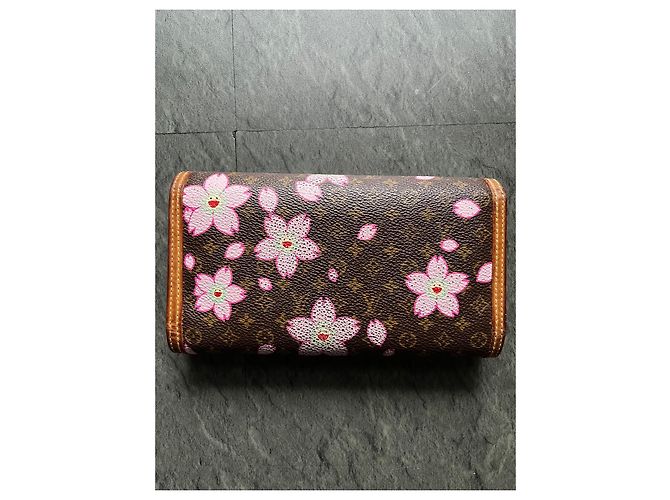 Cartera Louis Vuitton Murakari Monograma Flores Marrón Castaño - vista 6
