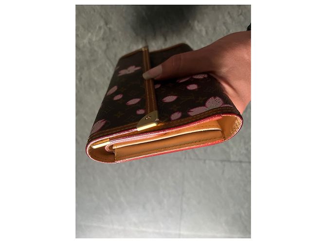 Cartera Louis Vuitton Murakari Monograma Flores Marrón Castaño - vista 9