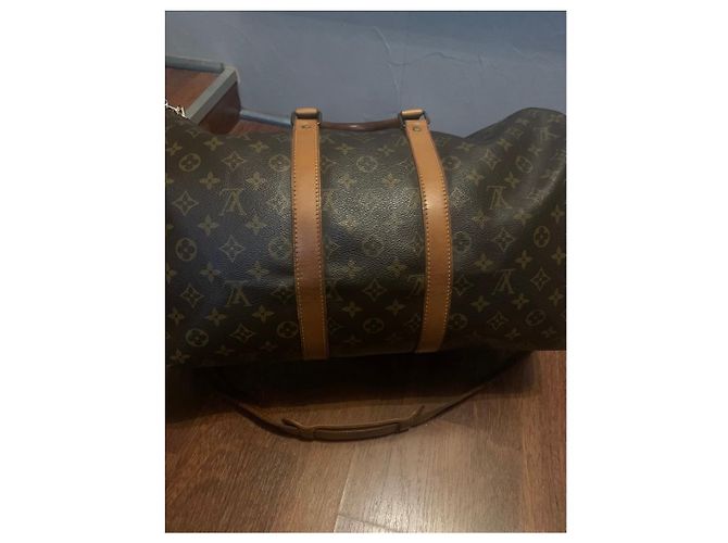 Borsa da viaggio Louis Vuitton Keepall 45 Marrone in tela - vista 4