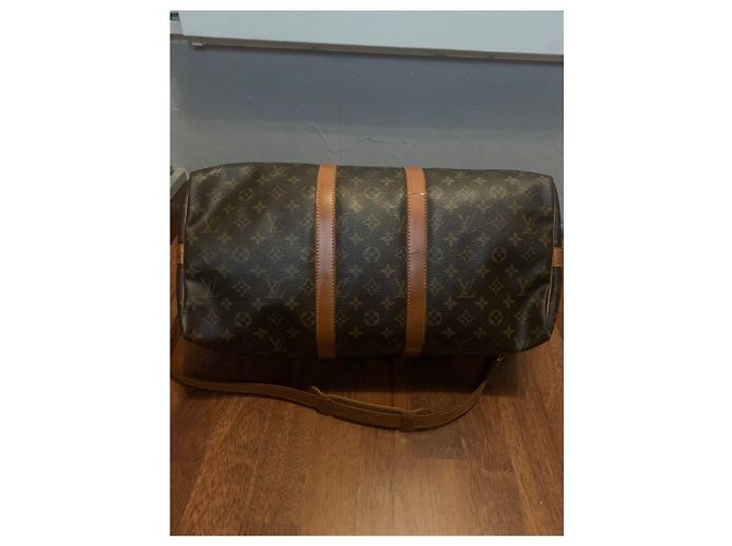 Borsa da viaggio Louis Vuitton Keepall 45 Marrone in tela - vista 5