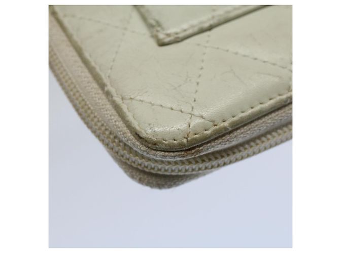 Cartera larga CHANEL Cambon Line Cuero Blanco CC Auth ep1750 - vista 17
