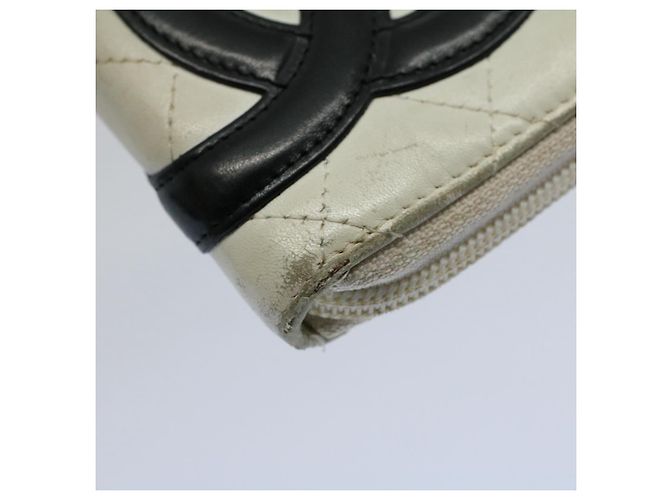 Cartera larga CHANEL Cambon Line Cuero Blanco CC Auth ep1750 - vista 8