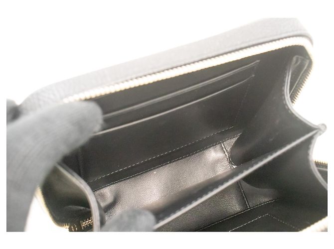 Borsa a tracolla con catena CHANEL in pelle di vitello Micro Caviar granulata Nera con zip Nero - vista 11