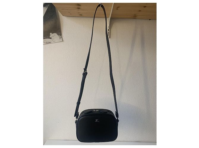 Borsa in pelle nera Courreges Nero - vista 3