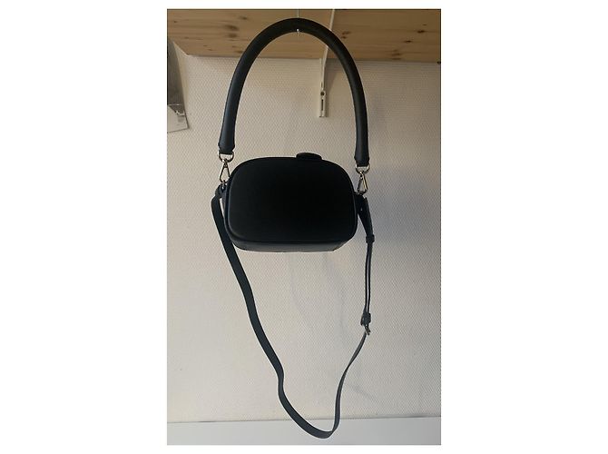 Borsa in pelle nera Courreges Nero - vista 4