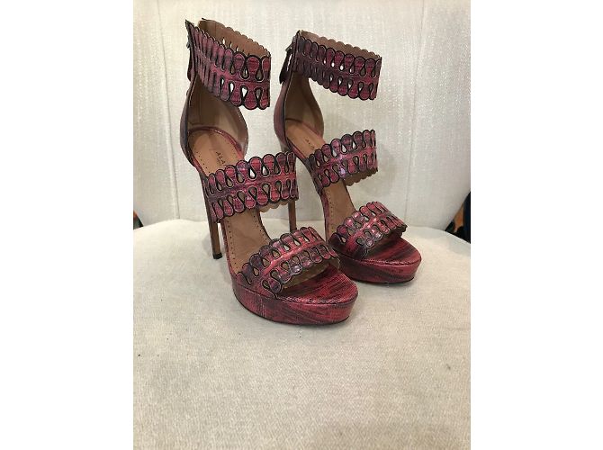 Alaïa Sandali ALAIA T.EU 39 Pelli esotiche Rosa - vista 2