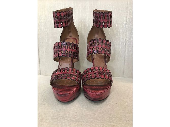 Alaïa Sandali ALAIA T.EU 39 Pelli esotiche Rosa - vista 3