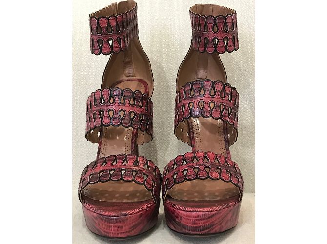 Alaïa Sandali ALAIA T.EU 39 Pelli esotiche Rosa - vista 4