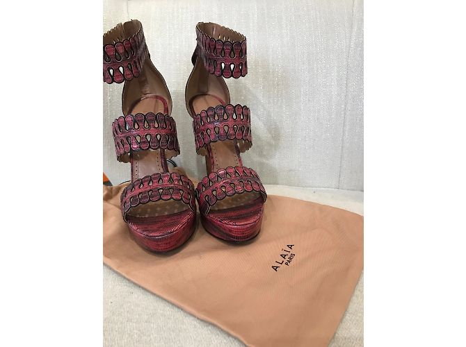 Alaïa Sandali ALAIA T.EU 39 Pelli esotiche Rosa - vista 8