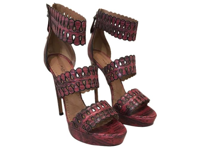 Alaïa Sandali ALAIA T.EU 39 Pelli esotiche Rosa - vista 9