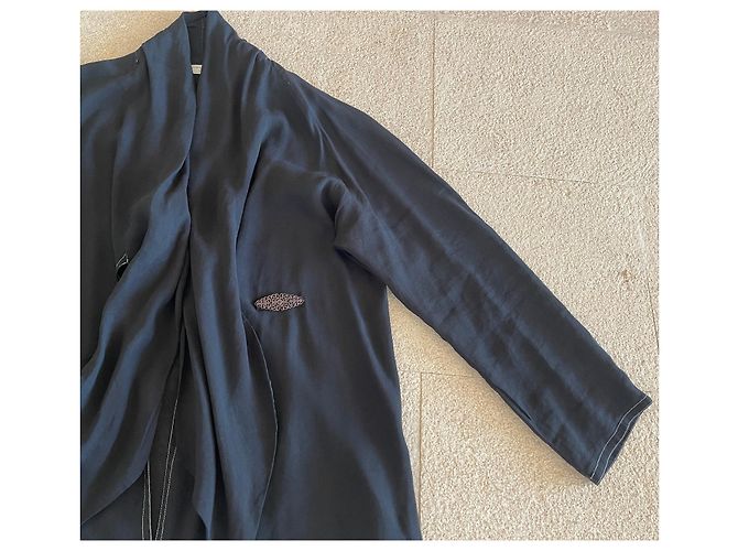 giacca nera Barbara Bui attacca gioiello T in lino-viscosa. S/M Nero - vista 14