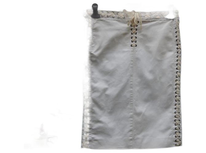 Falda Yves Saint Laurent Eggshell Talla 42 Blanco roto - vista 2