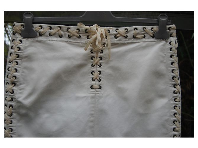 Falda Yves Saint Laurent Eggshell Talla 42 Blanco roto - vista 3