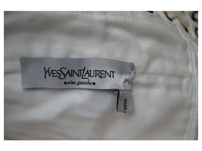 Falda Yves Saint Laurent Eggshell Talla 42 Blanco roto - vista 5