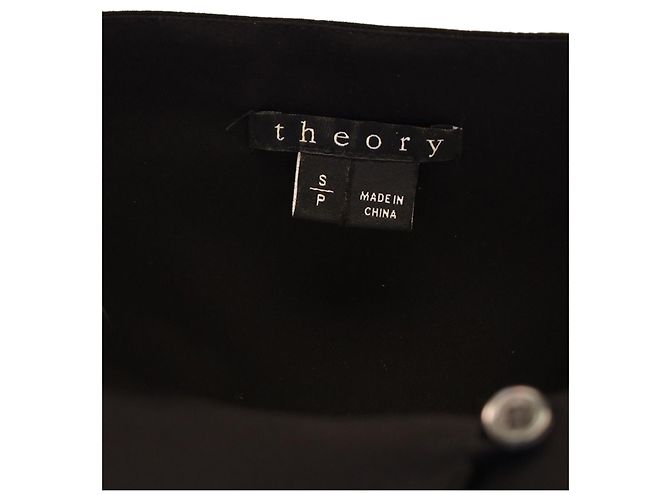 Theory Langarmbluse aus schwarzer Seide - Ansicht 4