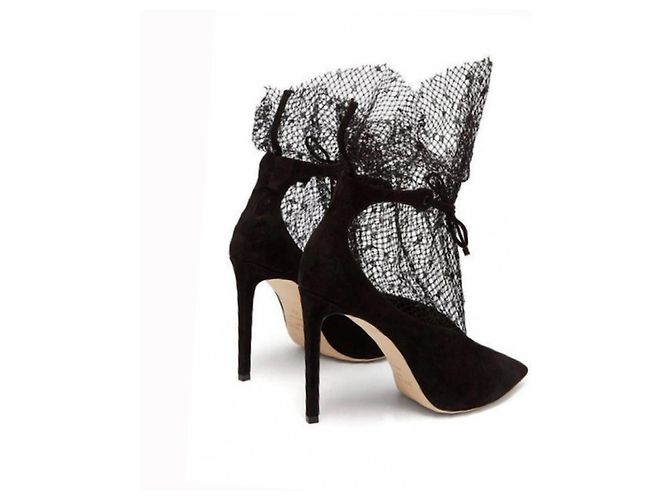 Stivaletti Jimmy Choo Leanne 100 in pelle nera 40.5 Nero - vista 3