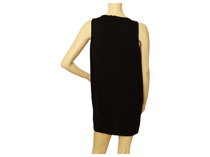 Patrizia Pepe Maglia di cotone nera con. Mini abito senza maniche con catene 2 Nero - vista 2