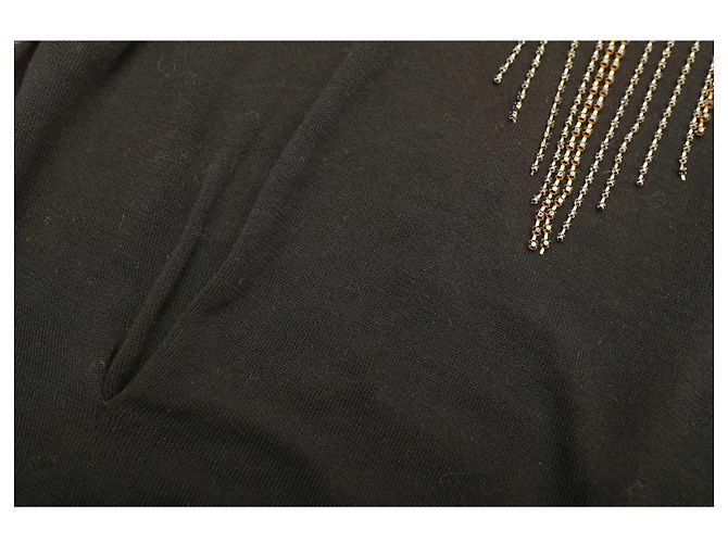 Patrizia Pepe Maglia di cotone nera con. Mini abito senza maniche con catene 2 Nero - vista 7