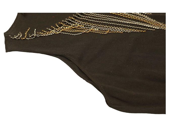Patrizia Pepe Maglia di cotone nera con. Mini abito senza maniche con catene 2 Nero - vista 8