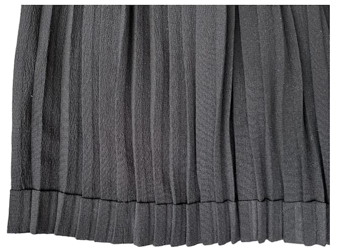 Falda plisada Hermès de seda negra Negro - vista 4