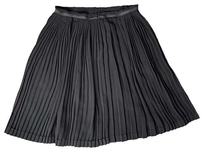 Falda plisada Hermès de seda negra Negro - vista 5
